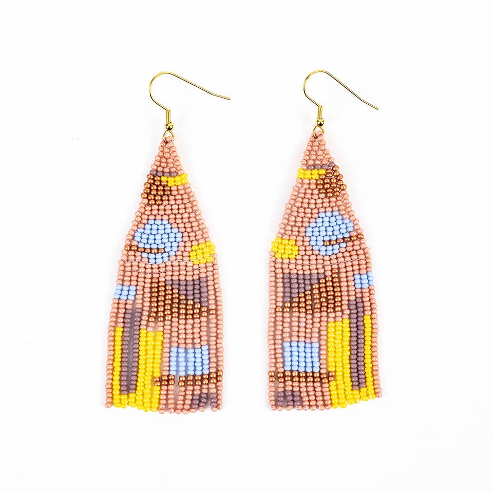 Altiplano - Shapes Fringe Earrings - Pastel Pop