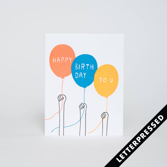 ASHKAHN -- Birthday Balloons Greeting Card