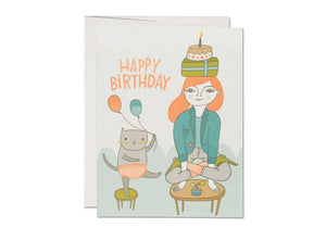 Red Cap Cards - Yoga Birthday Card