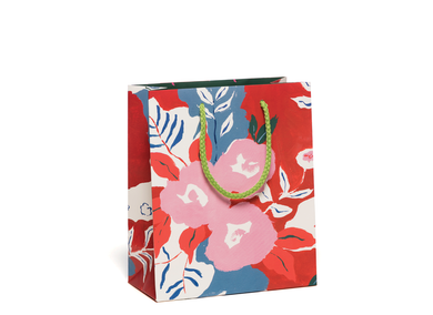 Red Cap Cards - Ruby Red Flower holiday gift bag