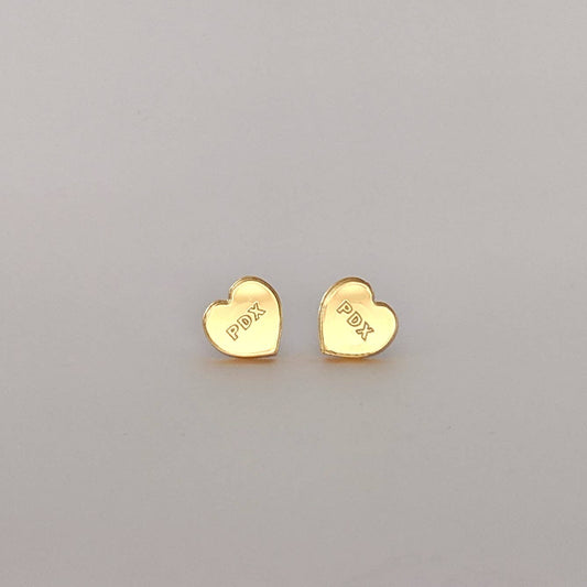 Chauncey and Coco - Portland Mirror Acrylic Heart Earrings - Gold