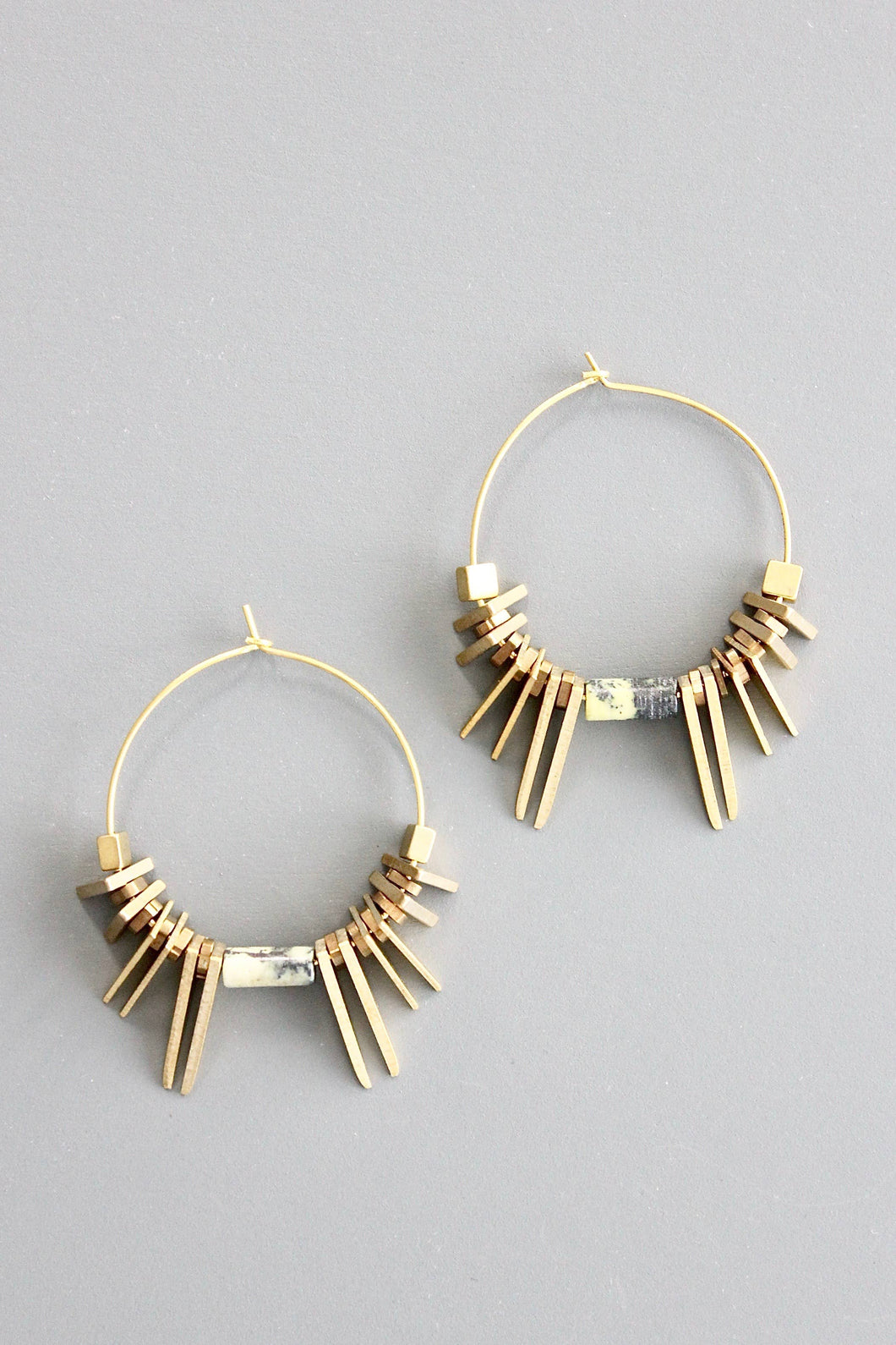 David Jewelry - Jasper hoop earrings