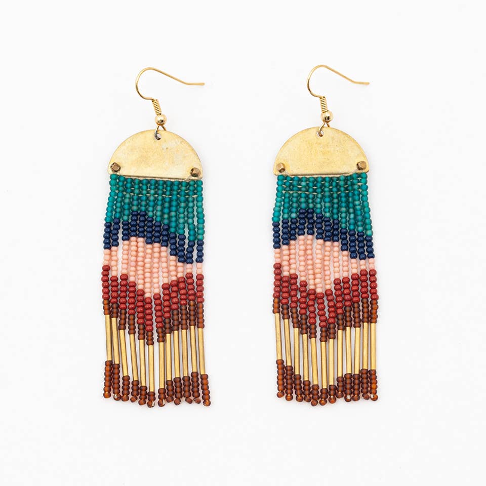 Altiplano - Half Moon Cascade Earrings - Deep Multi