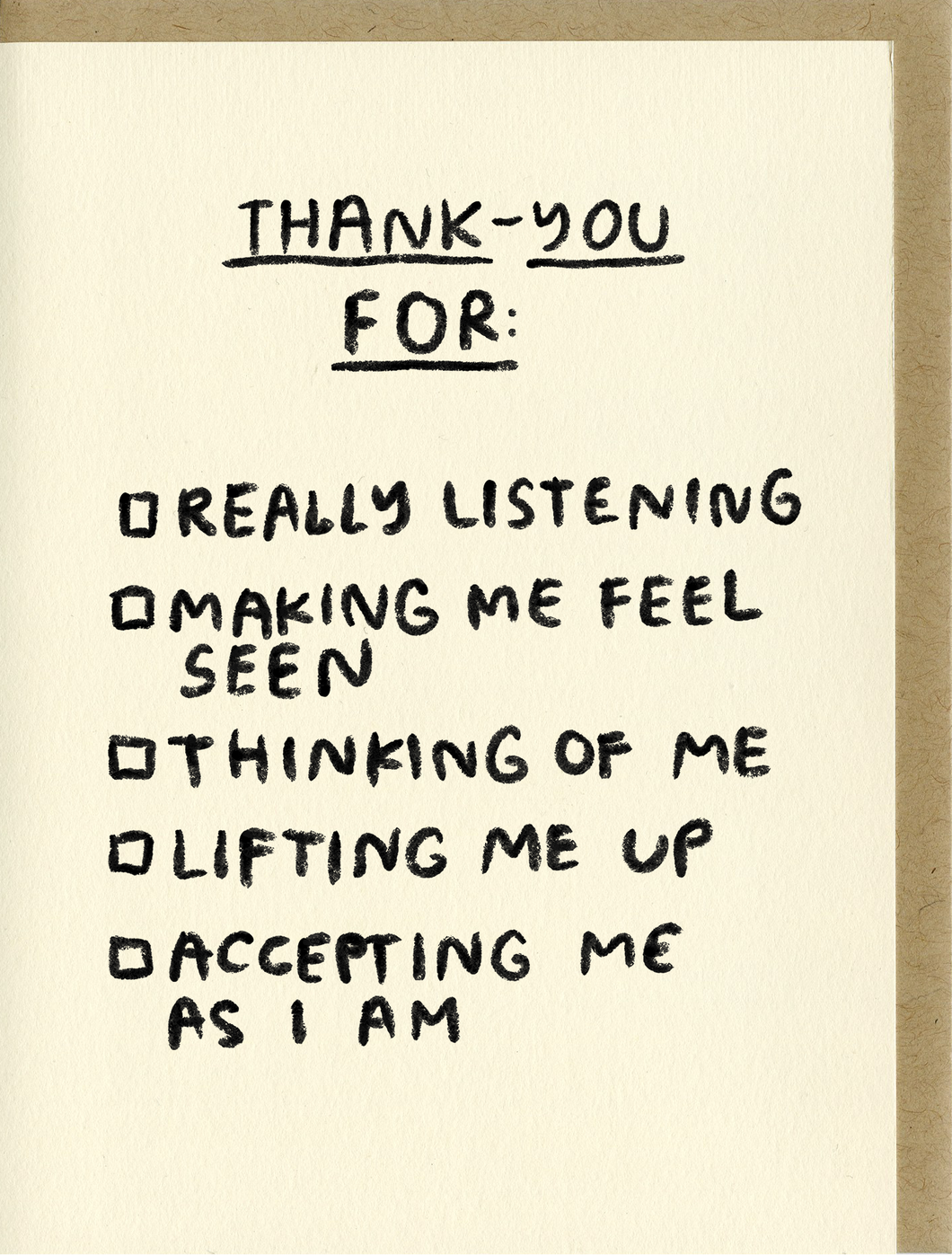 People I've Loved - Thank-You Checklist Card