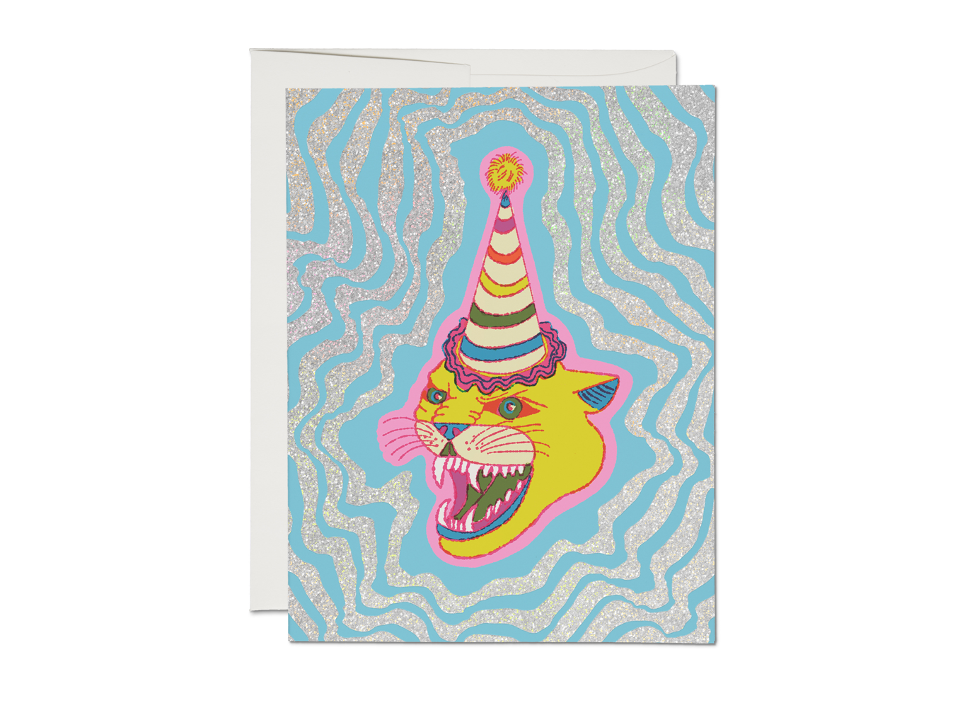 Red Cap Cards - Party Hat Cat birthday greeting card