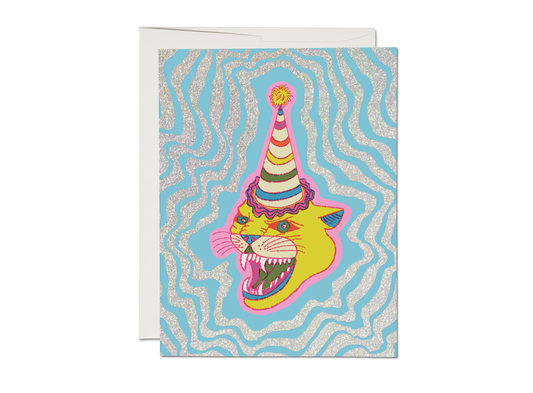 Red Cap Cards - Party Hat Cat birthday greeting card