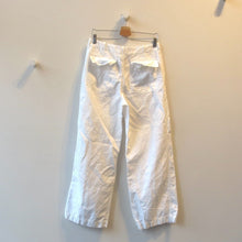 Load image into Gallery viewer, 6 - Nili Lotan $425 White Wide Leg Leon Cotton Linen Cropped Boy Pants 4427SC