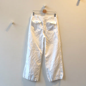 6 - Nili Lotan $425 White Wide Leg Leon Cotton Linen Cropped Boy Pants 4427SC