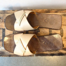 Load image into Gallery viewer, 8 - Calleen Cordero $420 Hand Studded Brass Shell Maya Sandals NEW w/ Box 4427SC