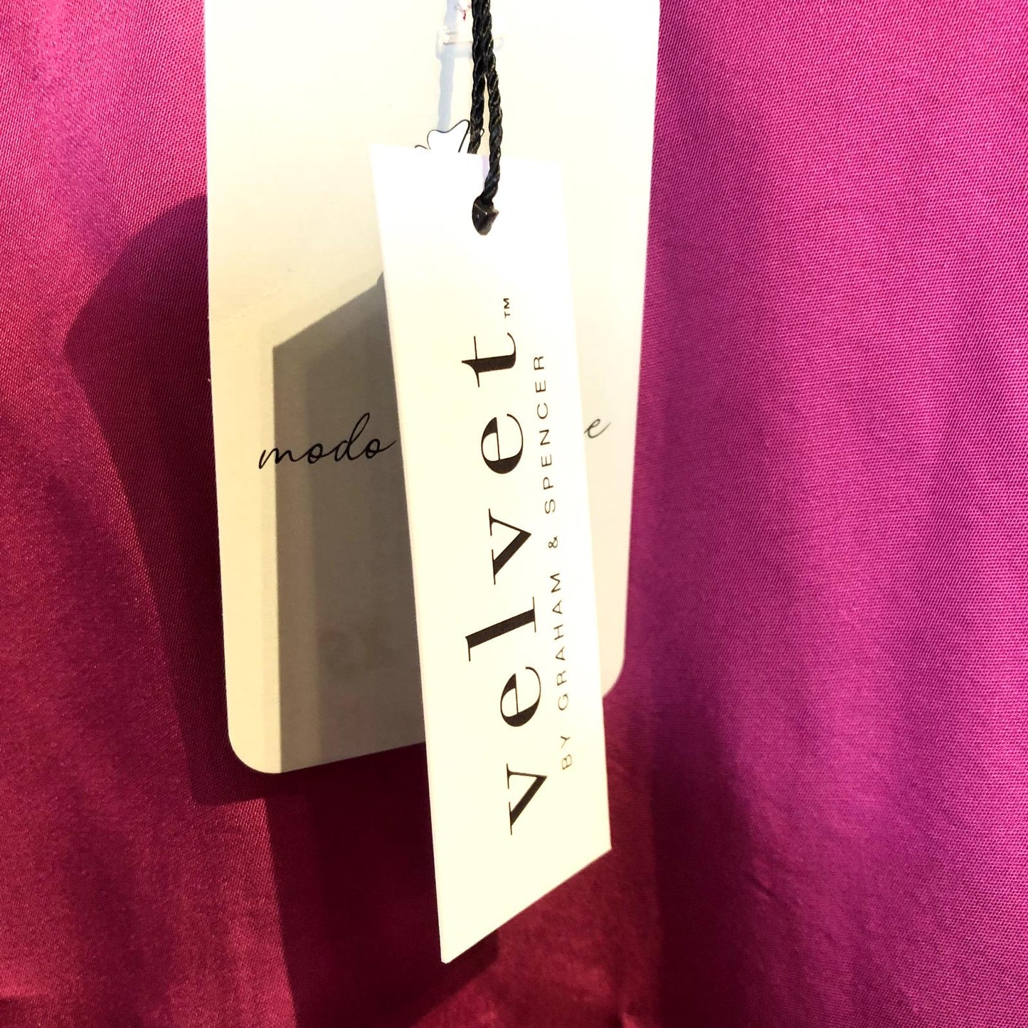 XS - Velvet Graham & Spencer Fuschia Pink NEW $150 Silky Short Sleeve Top 0813CP