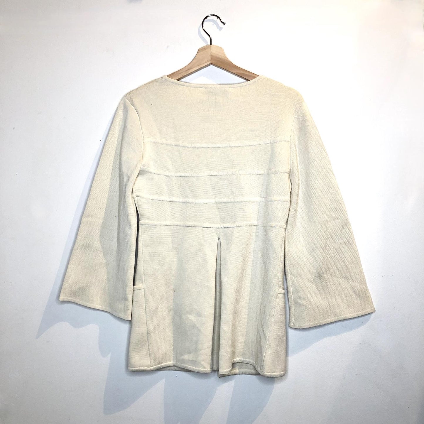 M - Temperley London Off White Button Front Knit Sweater Jacket Sweater 1130TS