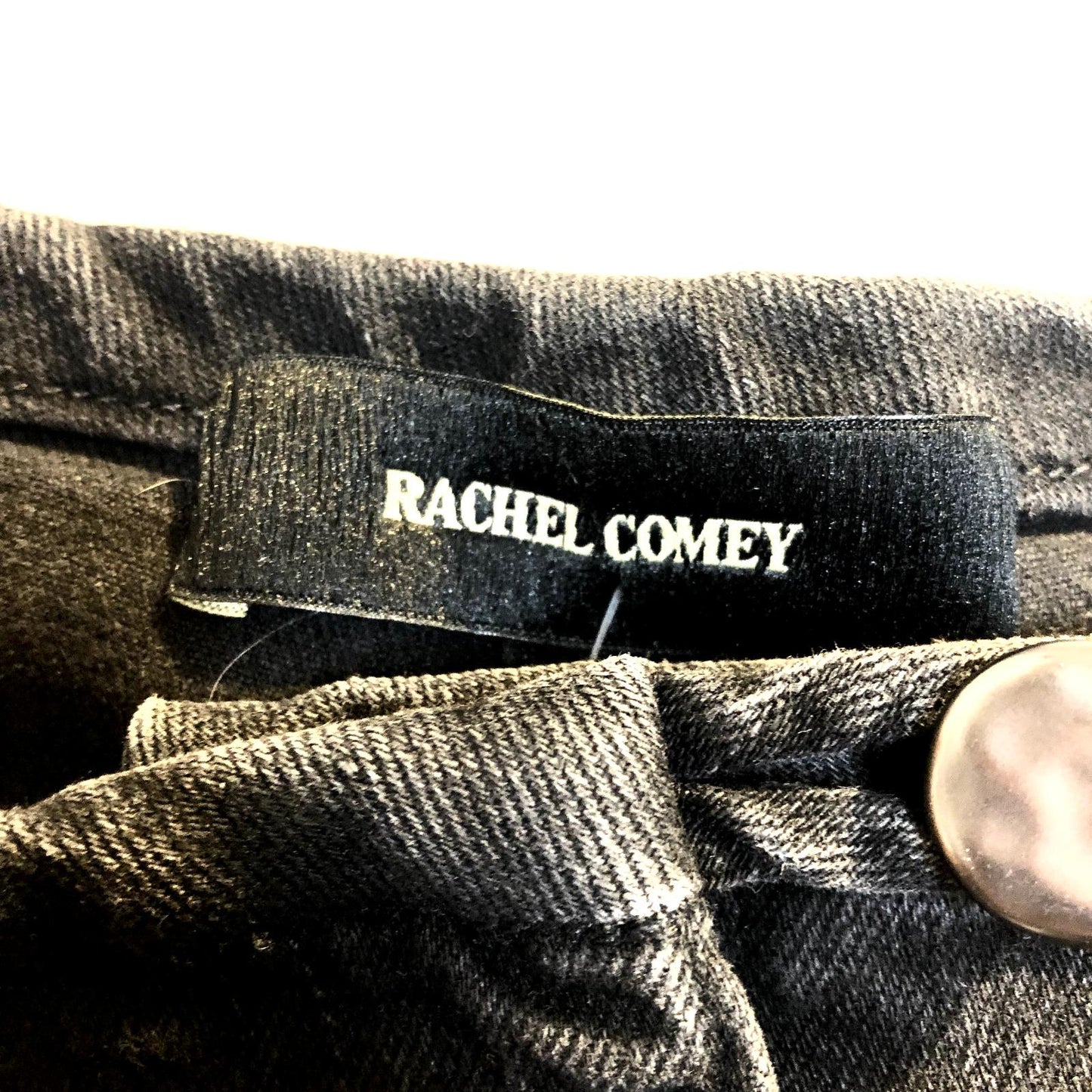 6 - Rachel Comey Black Denim Straight Leg Pleat Detail Jeans 0504AK