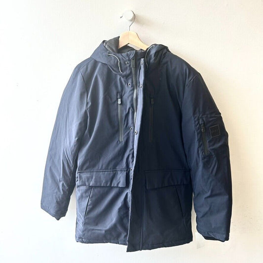 XS - DKNY Navy Blue NEW $350 Hooded Puffer Winter Coat Jacket 0803BM