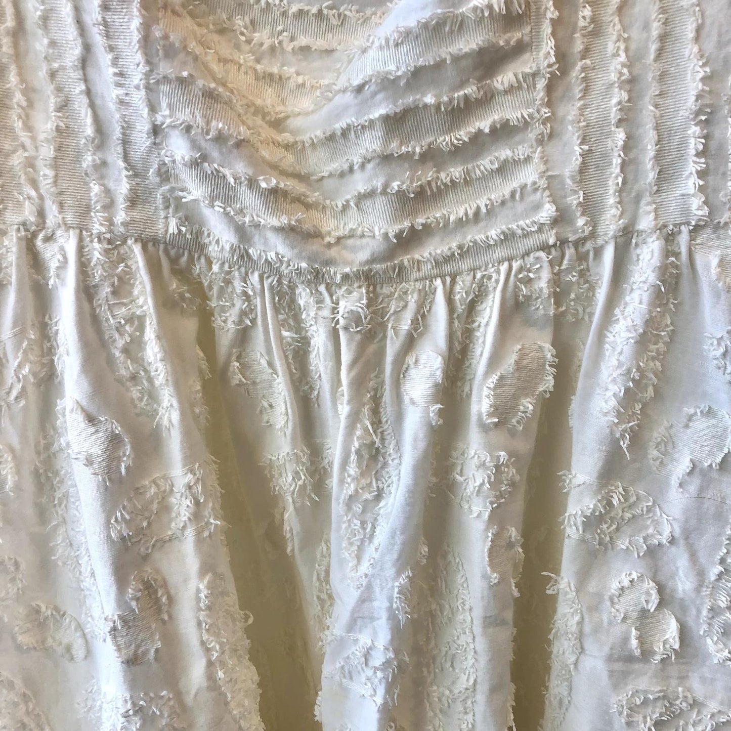 2 - Tibi White Flutter Short Sleeve Textured A Line Cotton Cupro Dress 0202WJ