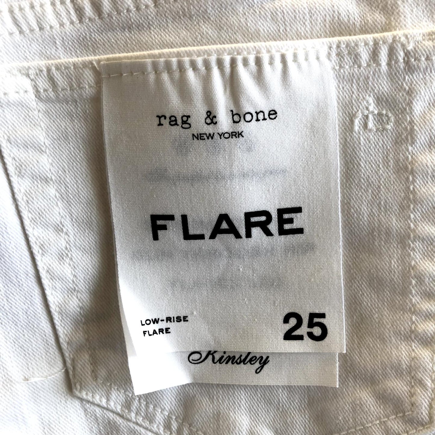 25 - Rag & Bone $255 Optic White Kinsely Low Rise Flare Jeans NEW 0131LD