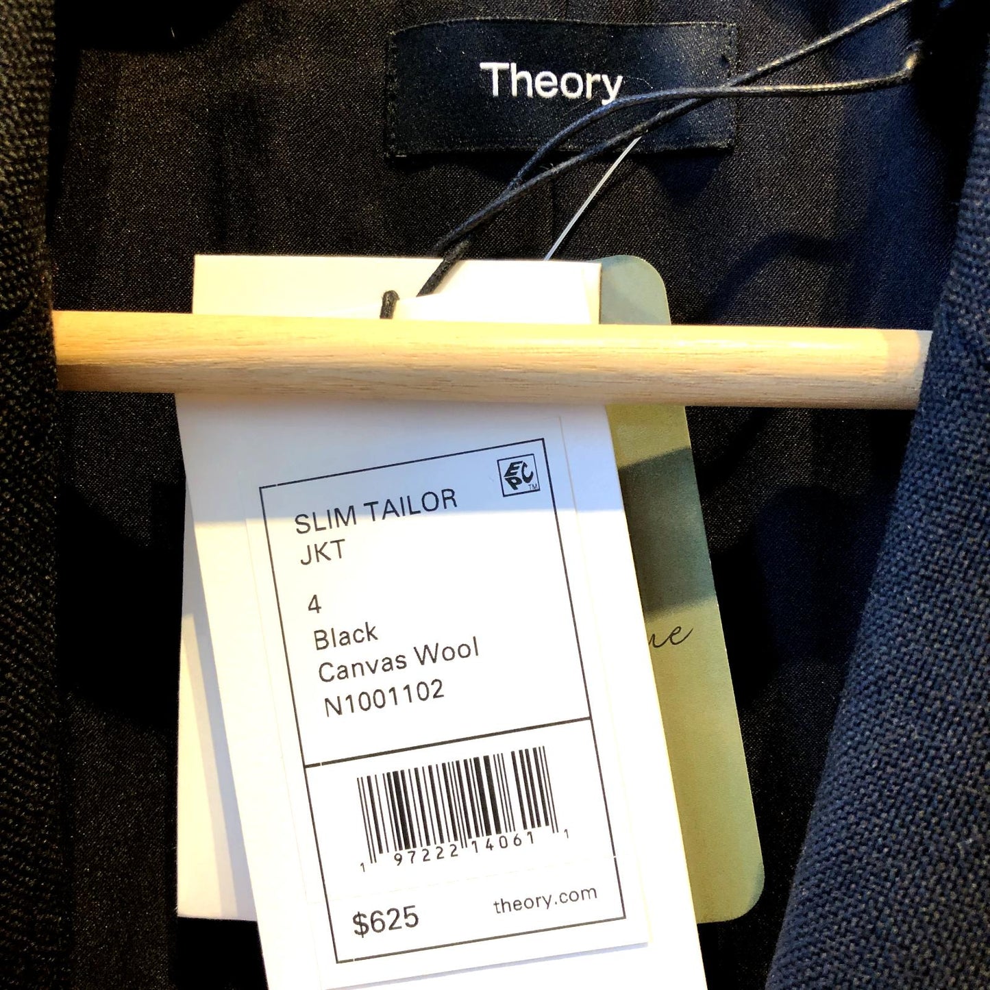 4 - Theory Black NEW $625 Slim Tailor Canvas Wool Blazer Jacket 0507KL