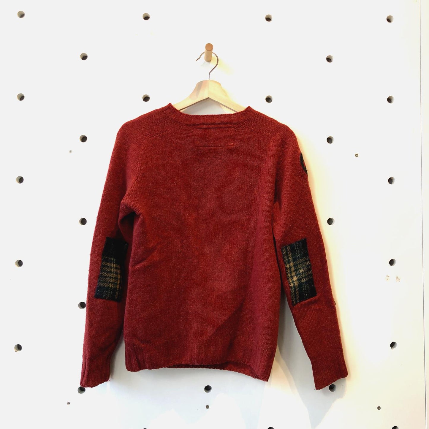 1 / S - Free City Sending Light Red 100% Wool Elbow Patch Sweater 1228SP