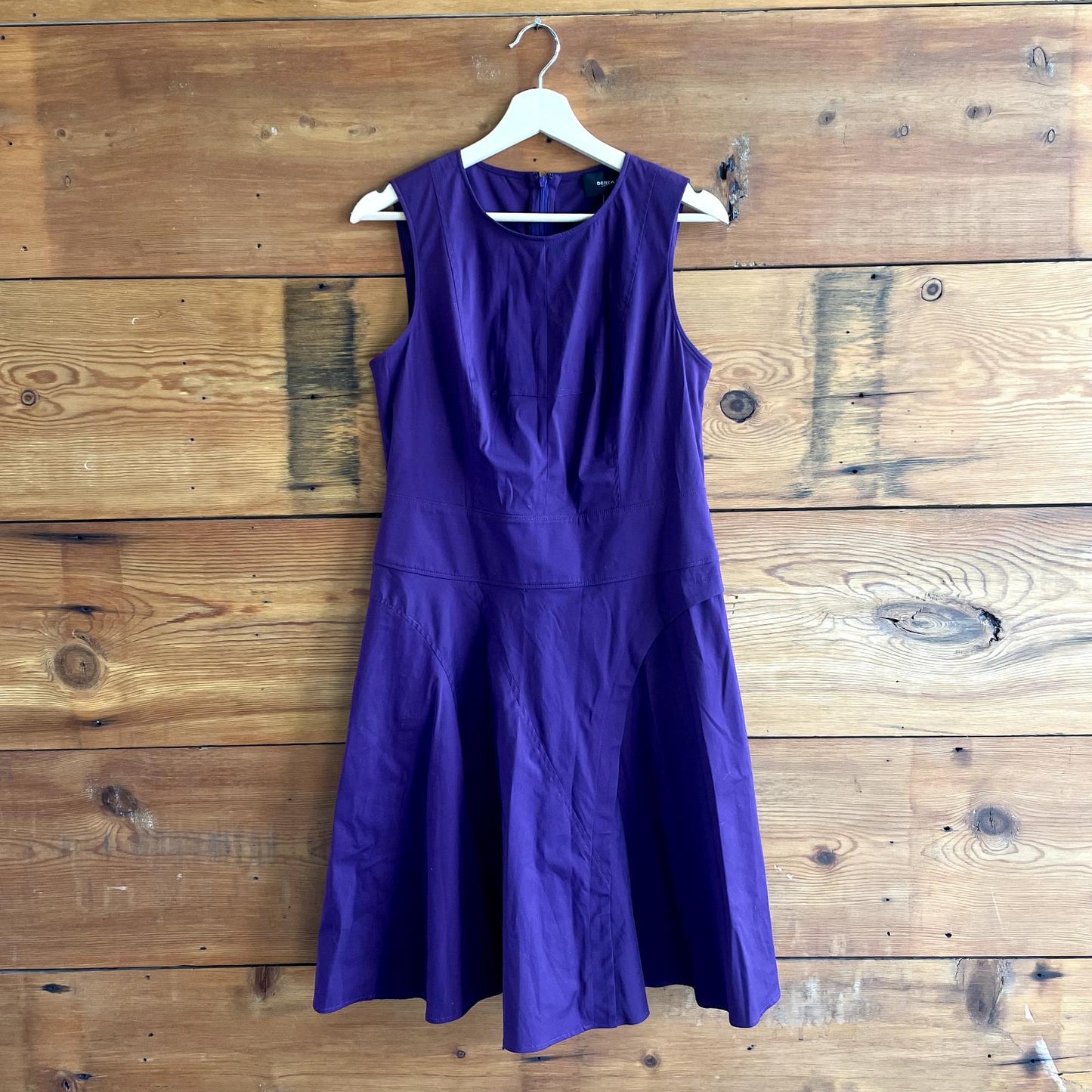 6/8 - Derek Lam $245 Purple Sleeveless Stretch Cotton A Line Dress NEW 1217BT