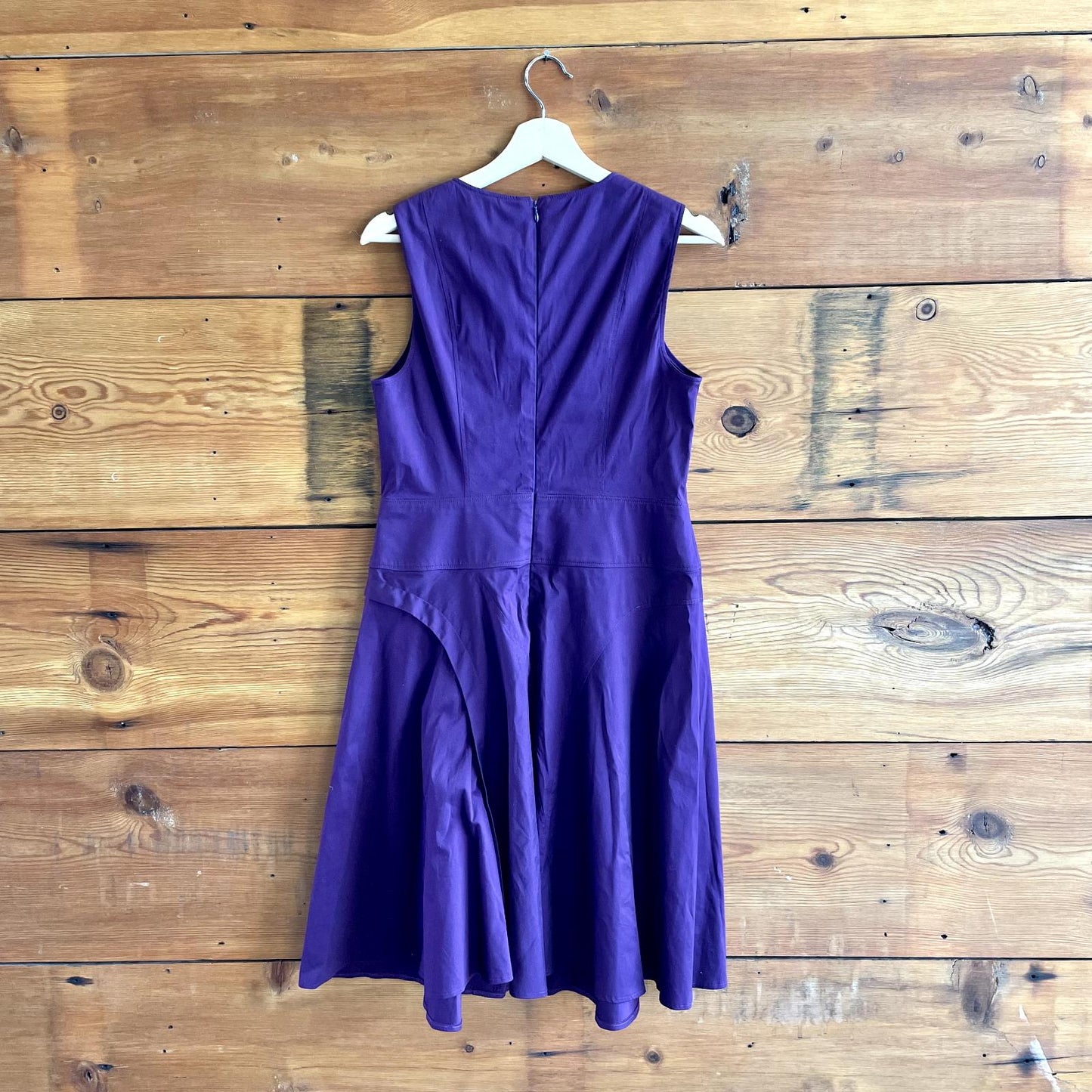 6/8 - Derek Lam $245 Purple Sleeveless Stretch Cotton A Line Dress NEW 1217BT