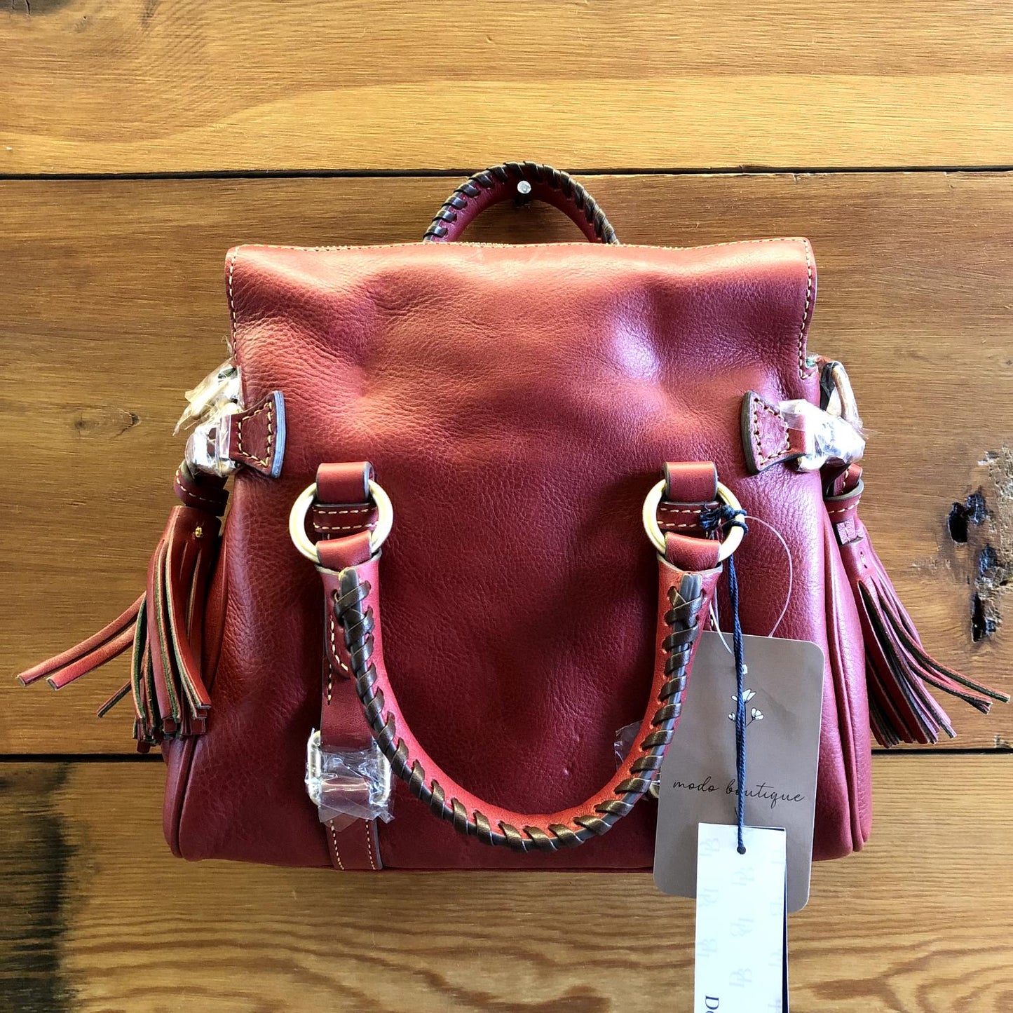 Dooney & Bourke $438 Red Florentine Leather Micro Satchel Purse NEW 0221PG