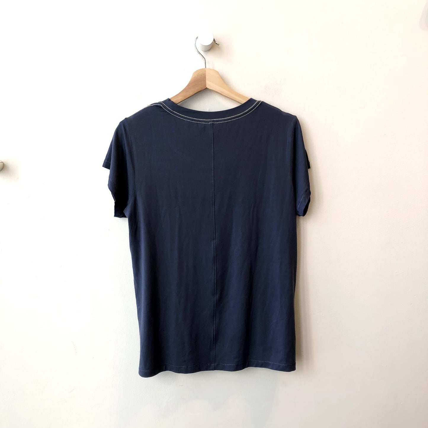 M - Label + Thread Dark Muted Blue Short Sleeve Soft Shirt Top NEW 4427SC