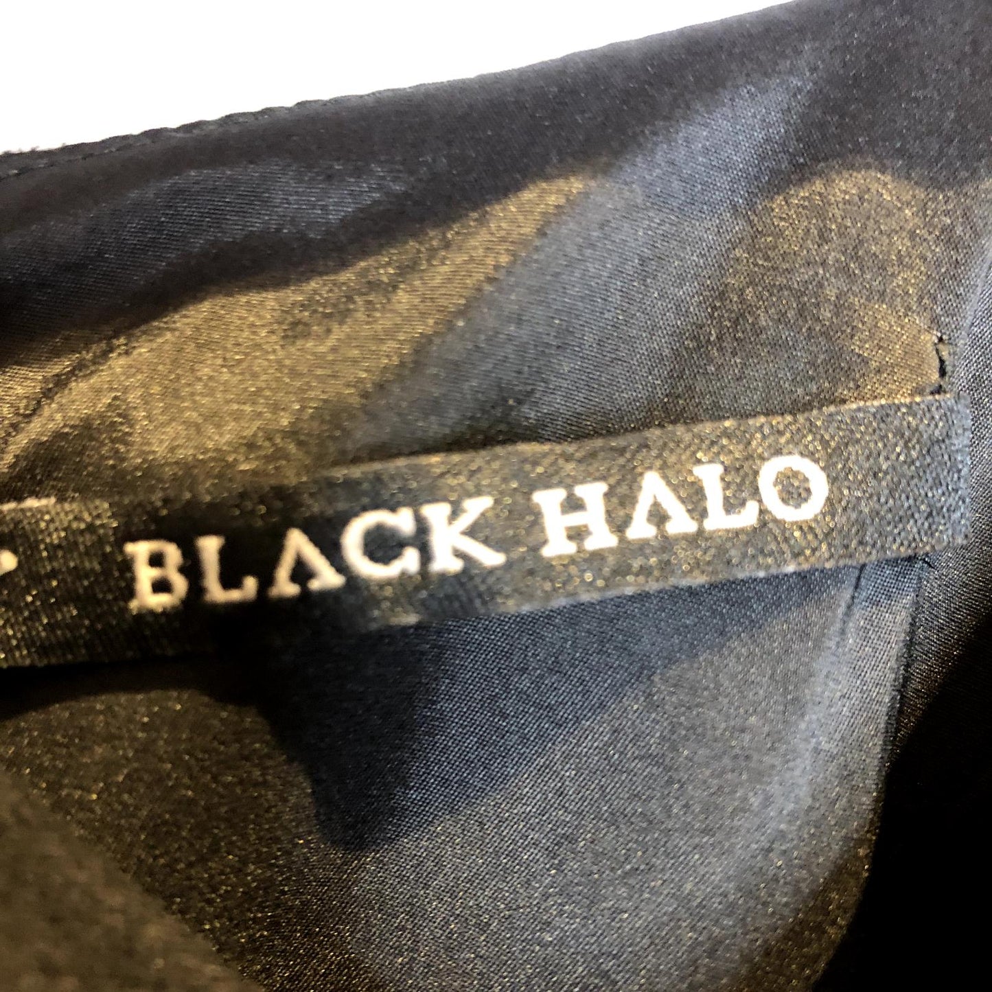 6/8 - Black Halo Black Faux Suede 3/4 Sleeve Jackie O Asymmetric Dress 1207JS