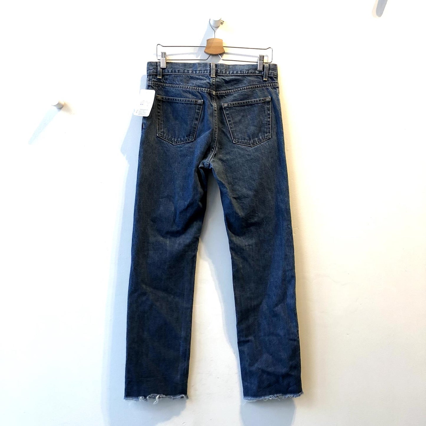 31 - Helmut Lang Archival Vintage Frayed Hem Button Fly Relaxed Fit Jeans 0721DK
