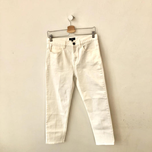 28 - Theory $175 White Treeca D Classic Straight Leg Denim Jeans NEW 0204AB