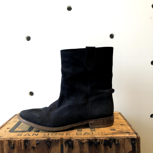 40 / 9.5 - Isabel Marant Etoile Dark Brown Suede Pull On Crisi Ankle Boot 1210PK