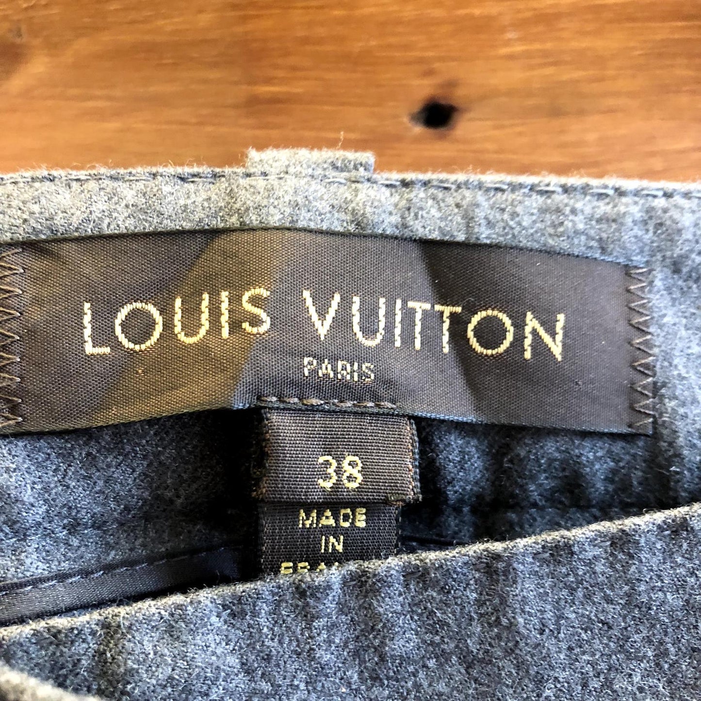 38 FR - Louis Vuitton Dark Gray Wool Slant Pocket Trousers Pants 0216MS