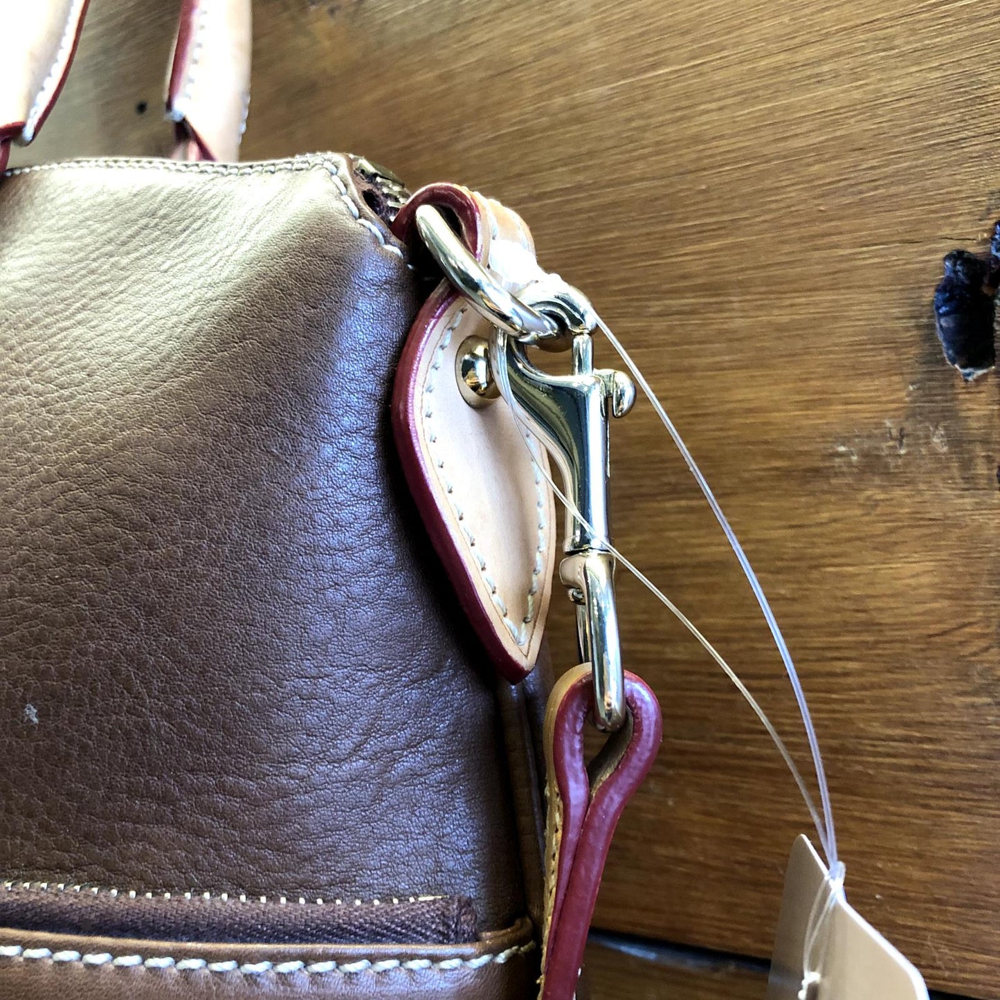Dooney & Bourke Two Tone Brown Leather Domed Satchel Bag & Wallet 0221PG