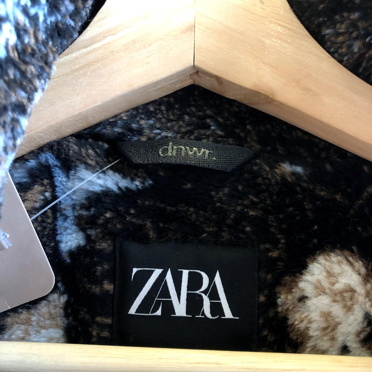 S - Zara RARE Black Wild Horse Print Fleece Relaxed Fit Front Zip JACKET 0505LA