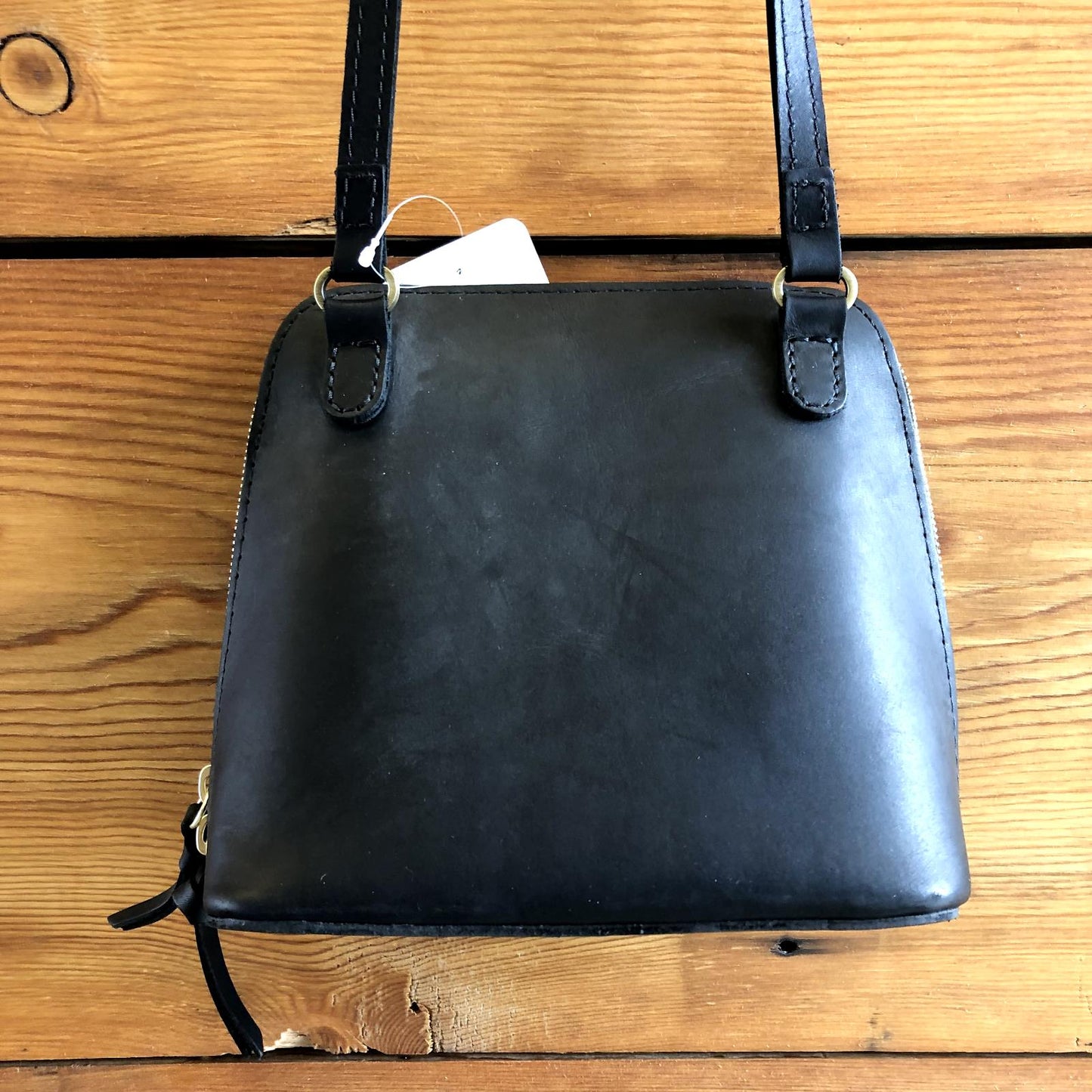 Portland Leather Co Black Zip Around Crossbody Luna Purse Bag 0806KS