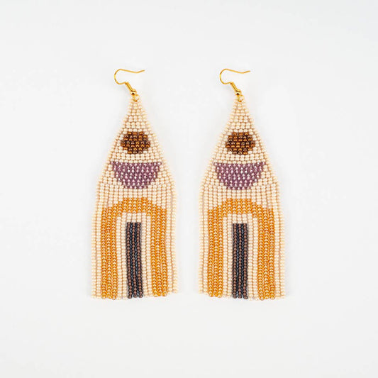 Altiplano - Beaded Balance Earrings - Amethyst Neutral
