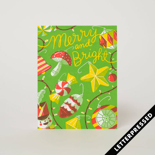 HELLO! LUCKY -- Merry & Bright Tree Trimmings Greeting Card