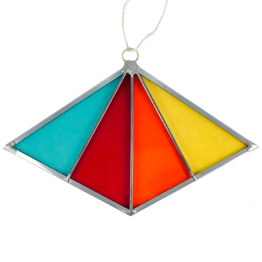 Debbie Bean - Stained Glass Diamond Suncatcher - Red