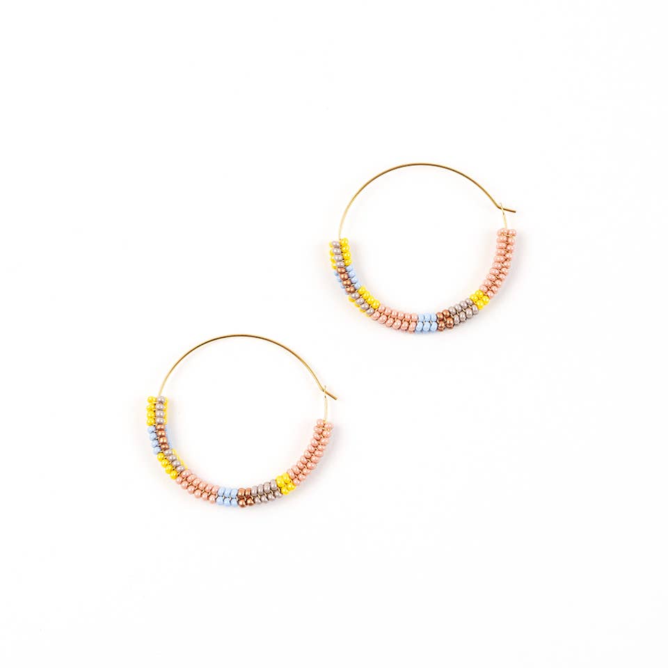 Altiplano - Color Block Hoop Earrings - Pastel Pop