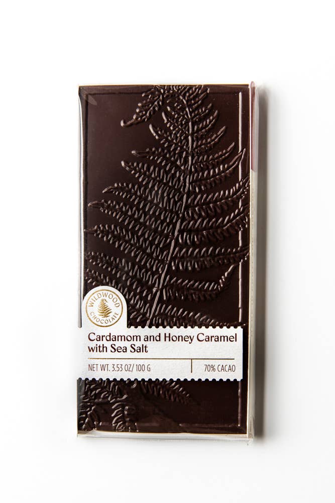 Wildwood Chocolate Cardamom & Honey Caramel with Sea Salt Bar