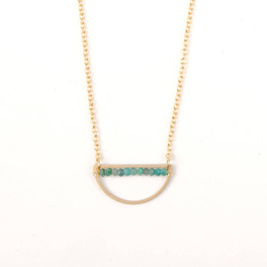 Altiplano - Chrysocolla Rondell Half Moon Necklace