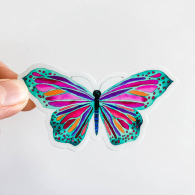 Wildflower Paper Co. - Watercolor Butterfly Green Purple Sticker
