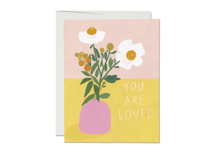 Red Cap Cards - White Poppies encouragement greeting card