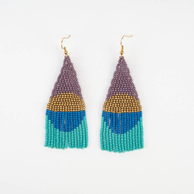 Altiplano - Beaded Circle Fringe Earrings - Playful Gold
