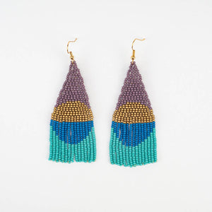Altiplano - Beaded Circle Fringe Earrings - Playful Gold