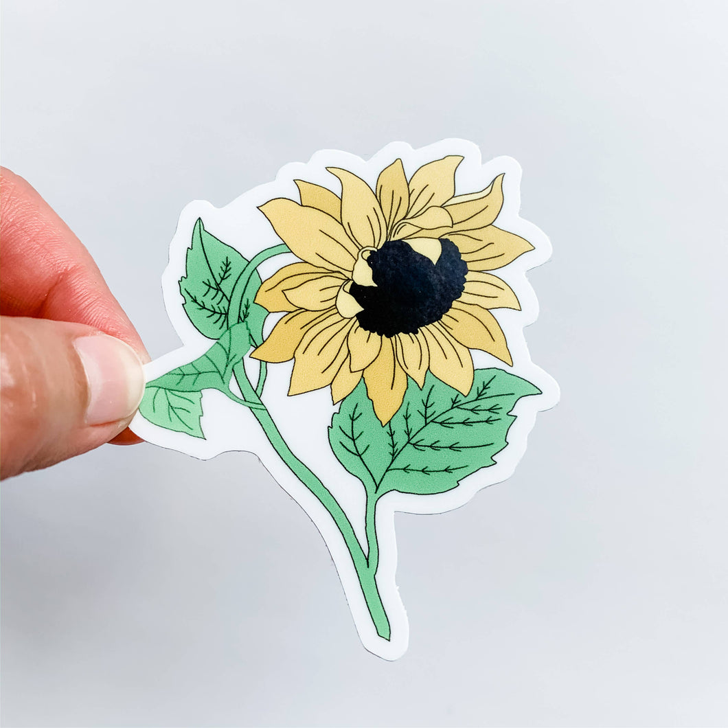 Wildflower Paper Co. - Sunflower Leaning Sticker Decal