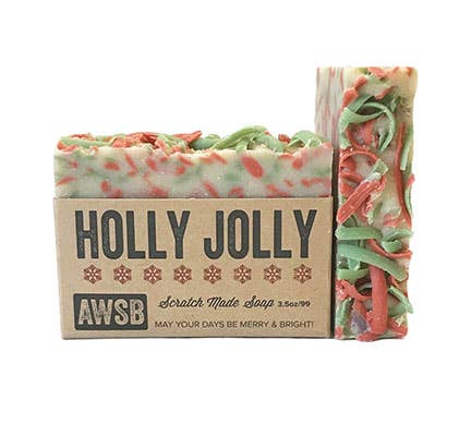 A Wild Soap Bar - Holiday Bar Soap - Holly Jolly