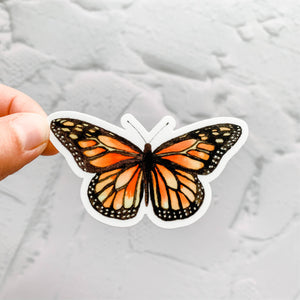 Wildflower Paper Company - Watercolor Monarch Butterfly Orange Sticker Decal