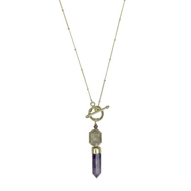SLATE + SALT - Amethyst Lariat Necklace