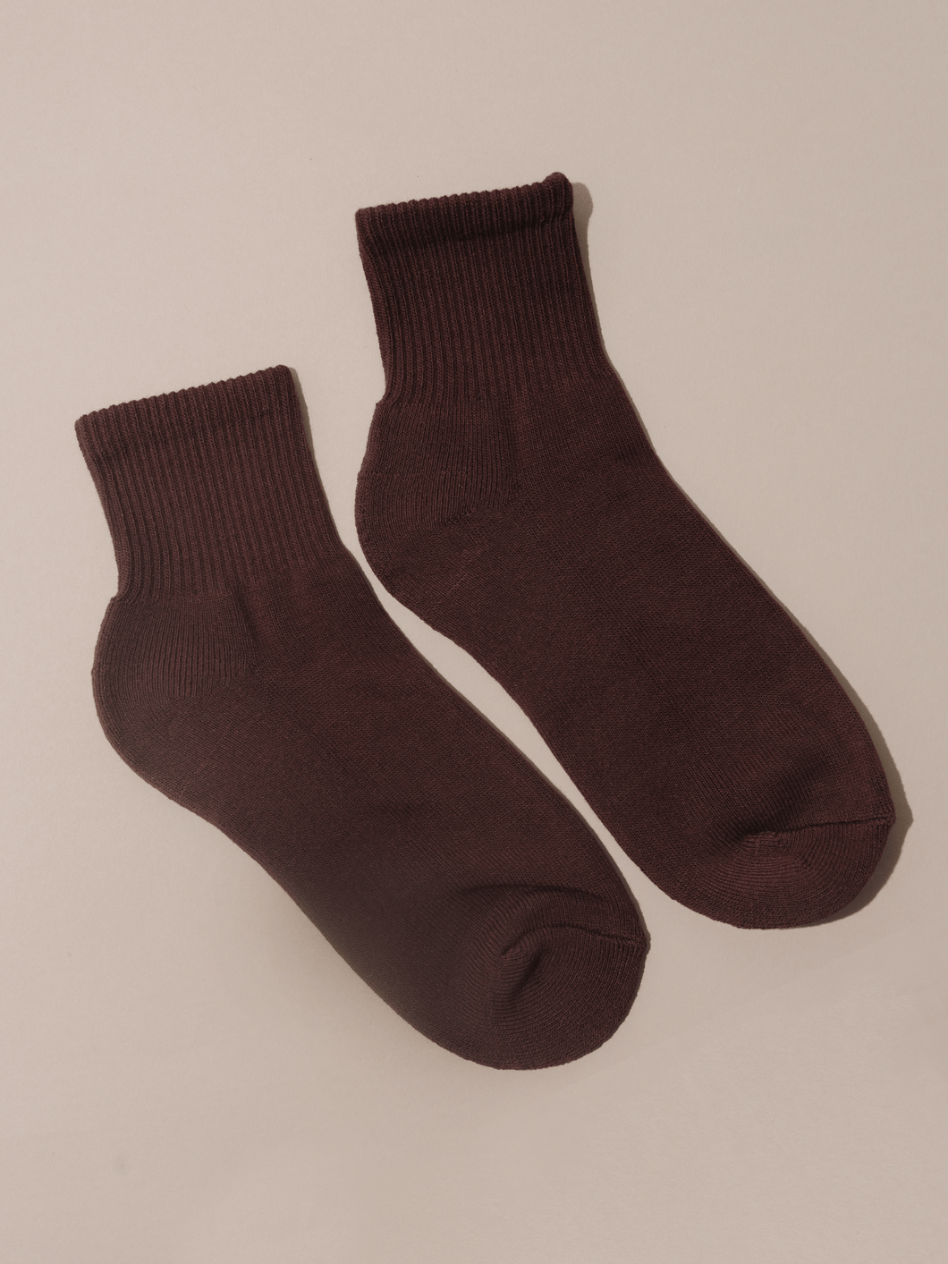 NAT + NOOR - Spandex Blend Ankle Socks - Brick