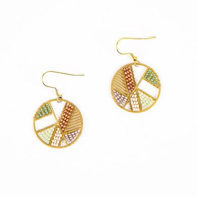 Altiplano - Patchwork Disc Earrings - Seafoam Sand