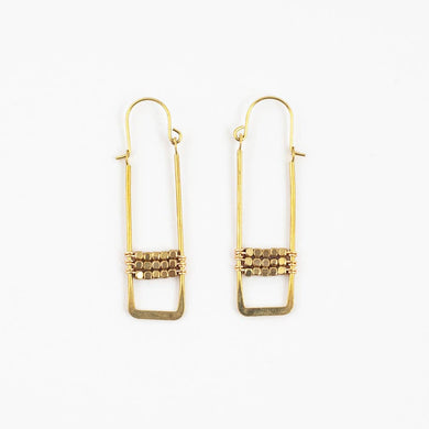Altiplano - Framed Brass Cube Earrings